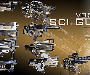 sci-fi guns kitbash (weapons) vol 02