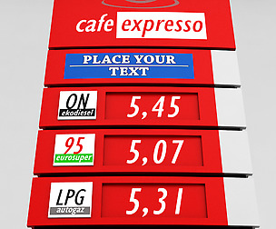 Gas station price sign totem low poly 02
