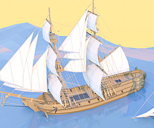 Lowpoly sailing ships