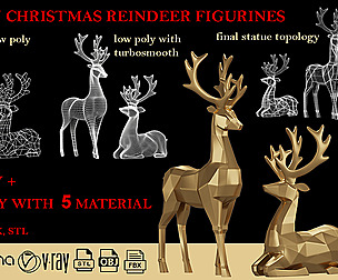 modern christmas reindeer figurines