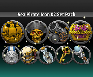 Sea Pirate Icon 02 Set Pack