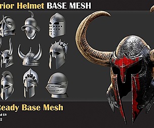 50 Warrior Helmet Base Mesh ( Game Ready )