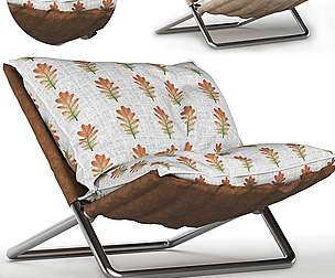 Folding chair with autumn pillow