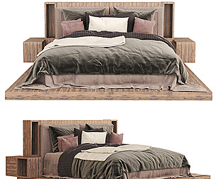 RH platform wooden bed