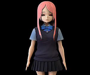 GAME READY LOW POLY ANIME CHARACTER GIRL 2