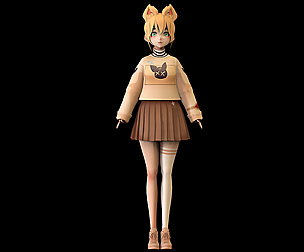 GAME READY LOW POLY ANIME CHARACTER GIRL 5