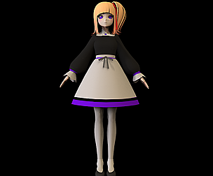 GAME READY LOW POLY ANIME CHARACTER GIRL 8