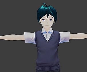 Akira - GAME READY LOW POLY ANIME CHARACTER BOY
