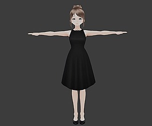 Chiharu - GAME READY LOW POLY ANIME CHARACTER GIRL