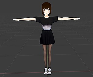 Gin - GAME READY LOW POLY ANIME CHARACTER GIRL