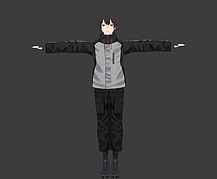 Hachiro - GAME READY LOW POLY ANIME CHARACTER BOY