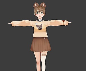 Haya - GAME READY LOW POLY ANIME CHARACTER GIRL