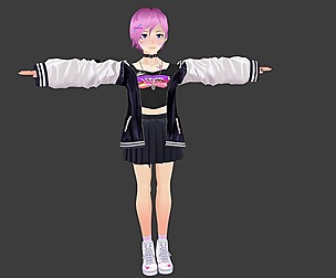 Haruki - GAME READY LOW POLY ANIME CHARACTER GIRL