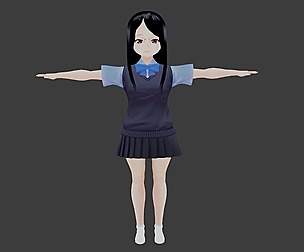 Hisa - GAME READY LOW POLY ANIME CHARACTER GIRL