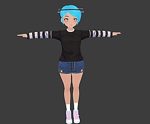 Kana - GAME READY LOW POLY ANIME CHARACTER GIRL