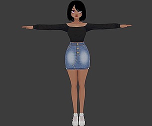 Hiromi - GAME READY LOW POLY ANIME CHARACTER GIRL