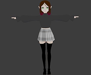 Miki - GAME READY LOW POLY ANIME CHARACTER GIRL