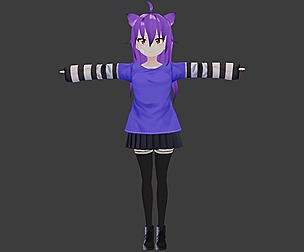 Nobu - GAME READY LOW POLY ANIME CHARACTER GIRL
