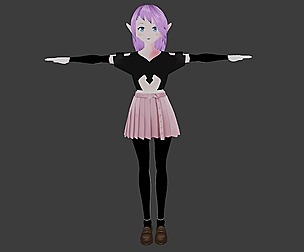 Nayoko - GAME READY LOW POLY ANIME CHARACTER GIRL