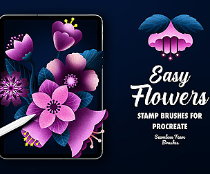 Easy Flower stamps for Procreate