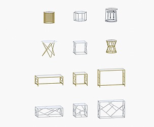 Collection of 15 metal tables
