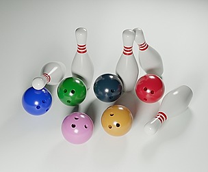 3D Bowling ball & pin
