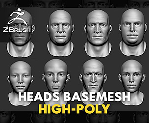 Heads BaseMesh HighPoly