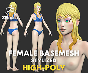 Female base-mesh stylized HighPoly