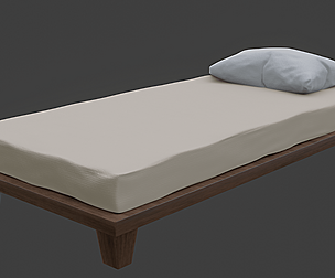 Single Bed with separate Pillow
