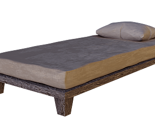 Worn Bed with separate Pillow