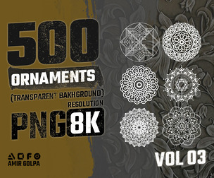500 ornaments png 8k vol.3