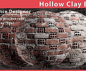 Hollow Clay Brick Wall - Substance Designer