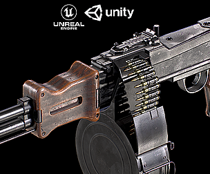 RPD Light Machine Gun PBR Low-poly 3D model