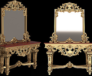 Classic Console Table with Mirror 01