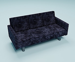 3D velvet couch