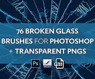 76 Broken Glass Brushes for Photoshop and PNGs
