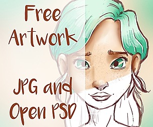 Full artwork woman in green free