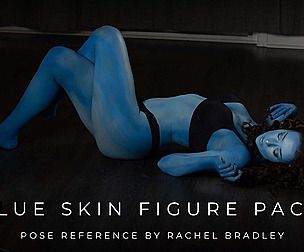 Blue Skin Figure Pack - Pose Reference for Artists
