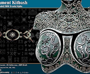 80 Sahra Ornament Kitbash   IMM Brush  Alpha VOL05