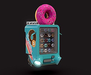 Donuts Vending Machine - fbx and Hi-Rez Textures