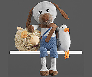 Toys, dolls: dog,sheep,Seagull
