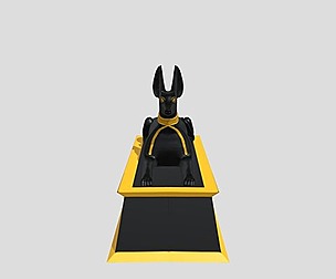 Egyptian god Anubis in dog form statue