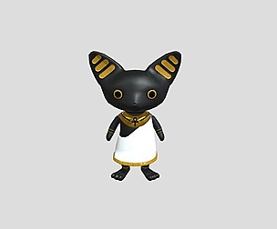 Cute egyptian goddes basted character