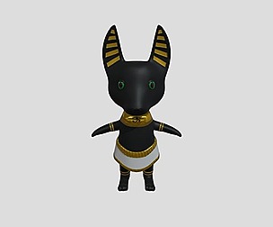 Cute egyptian god Anubis character
