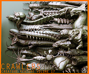 CRAWLERS - 33 Creeping Beasts Curve Brush and OBJs