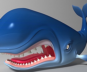 Monster Cartoon Whale Rigged