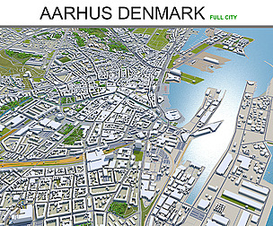 Aarhus City Denmark 3D Model  80km