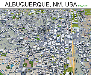 Albuquerque City New Mexico 3D Model 50km
