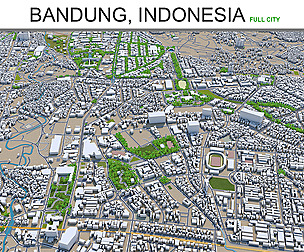 Bandung City 3D Model 25km