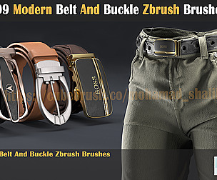 109 Modern Belt And Buckle Zbrush Brushes